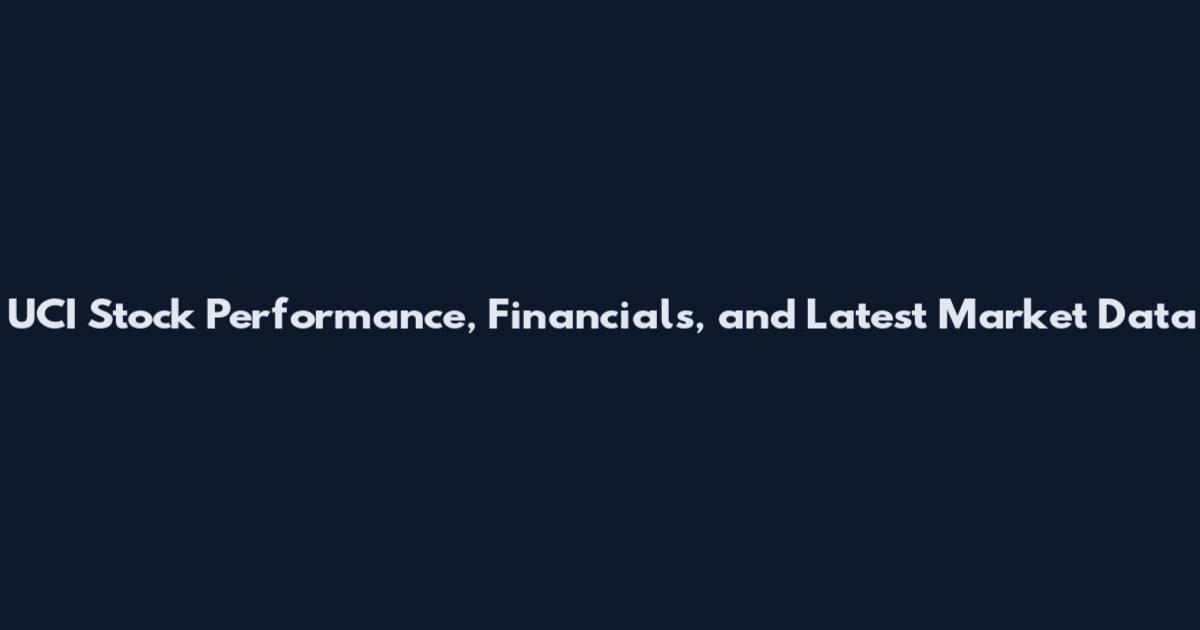 UCI Stock Performance, Financials, and Latest Market Data