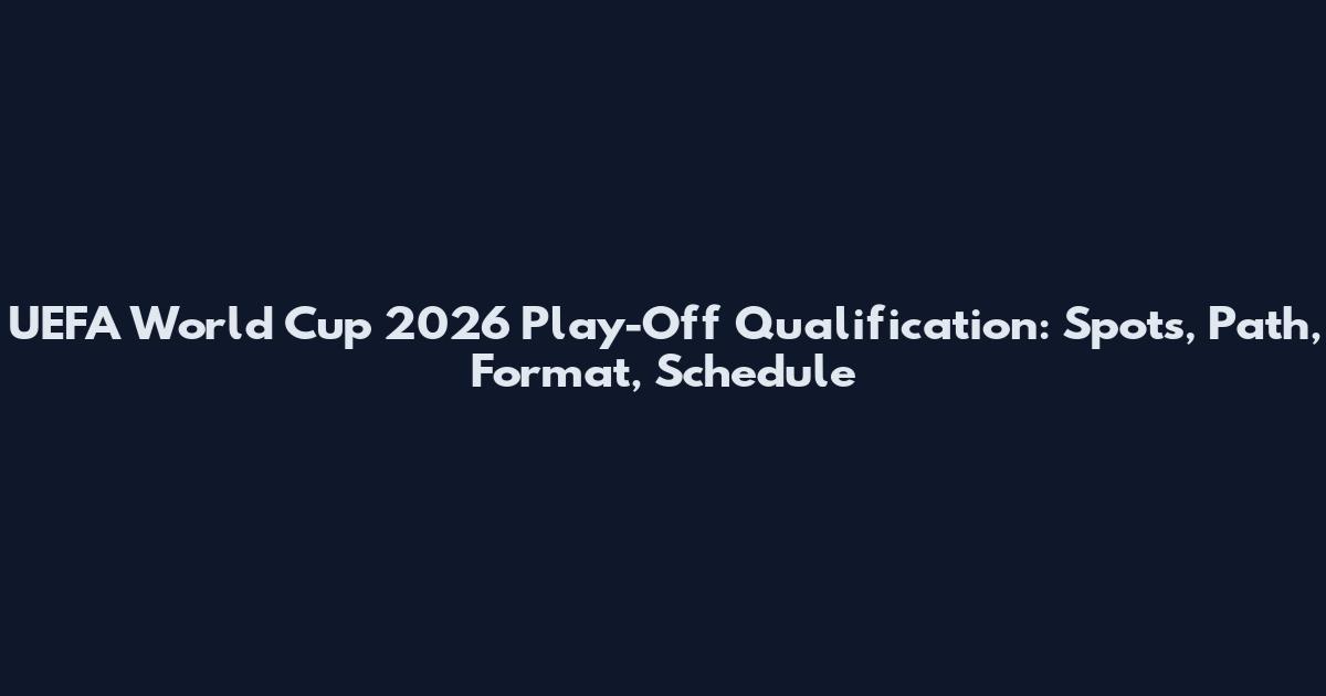 UEFA World Cup 2026 Play-Off Qualification: Spots, Path, Format, Schedule
