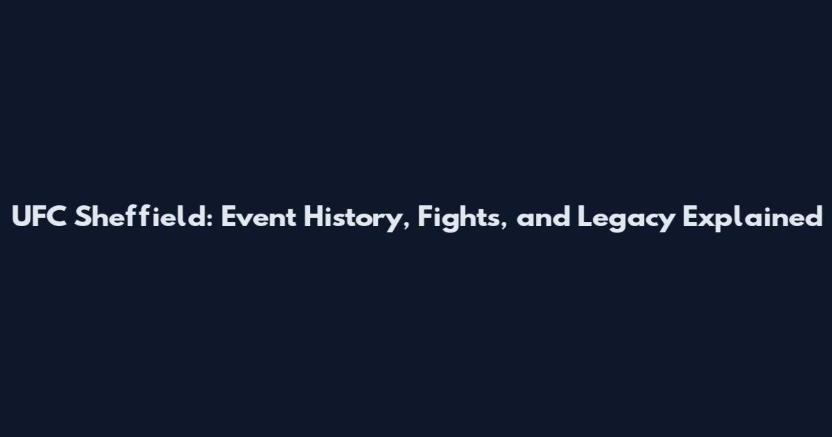 UFC Sheffield: Event History, Fights, and Legacy Explained
