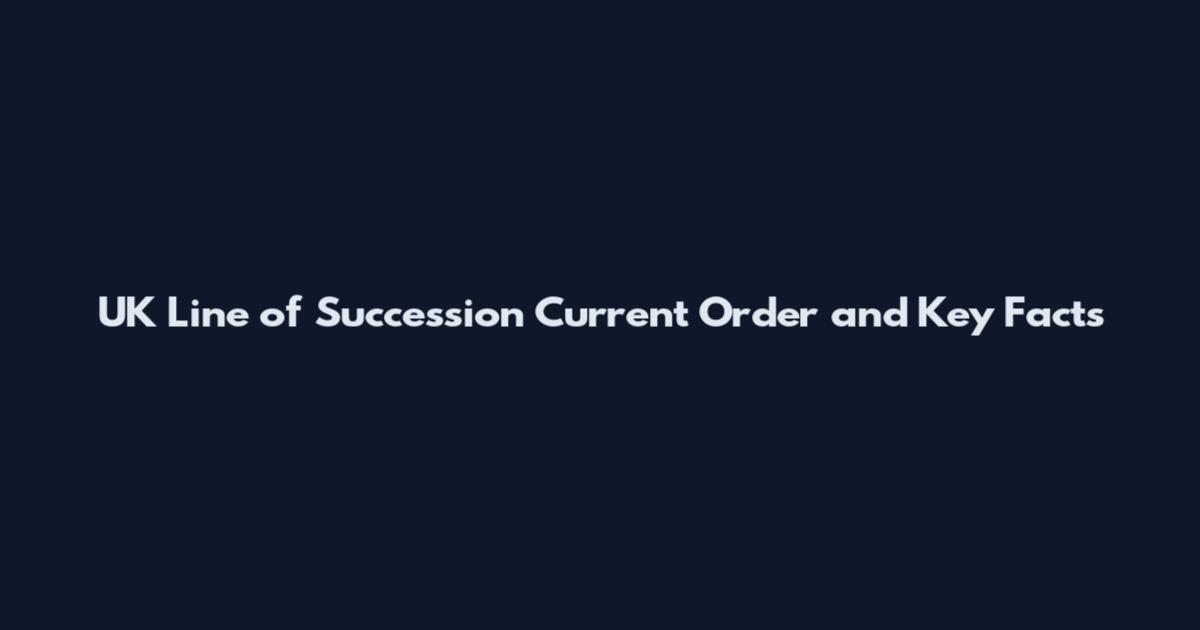 UK Line of Succession Current Order and Key Facts