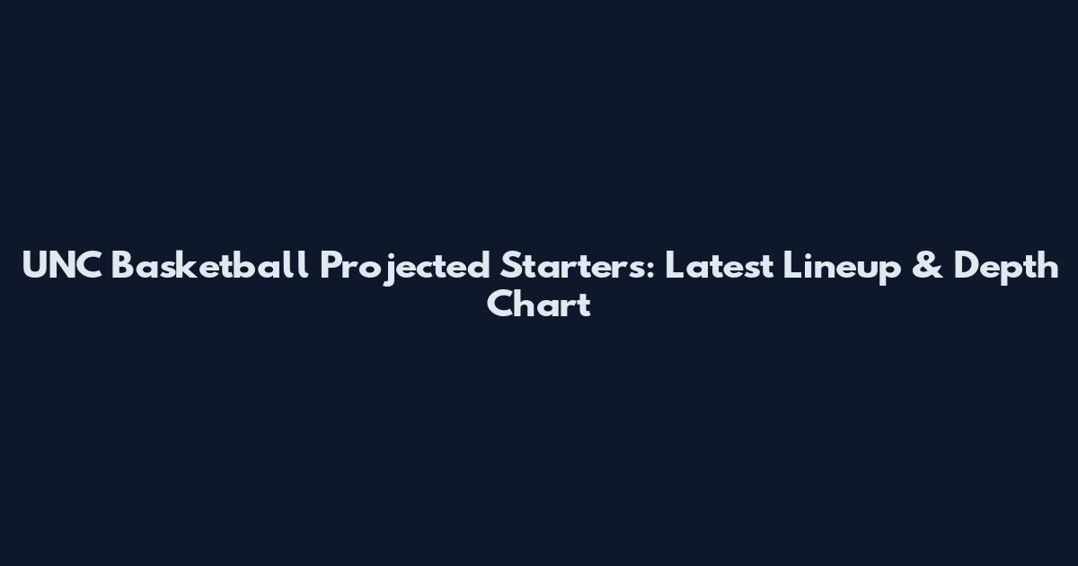 UNC Basketball Projected Starters: Latest Lineup & Depth Chart