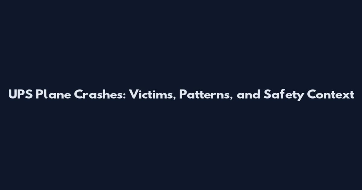 UPS Plane Crashes: Victims, Patterns, and Safety Context
