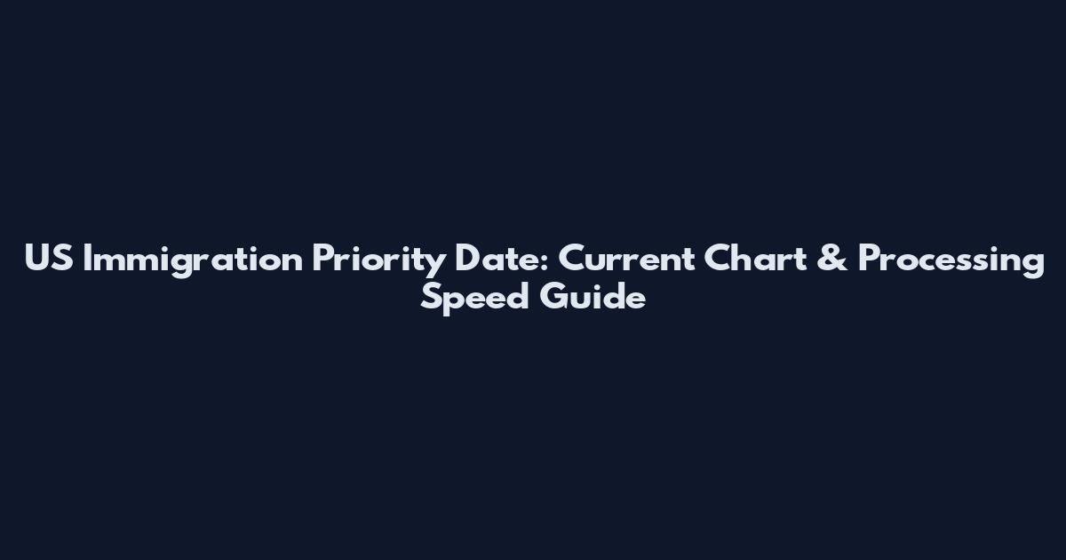 US Immigration Priority Date: Current Chart & Processing Speed Guide