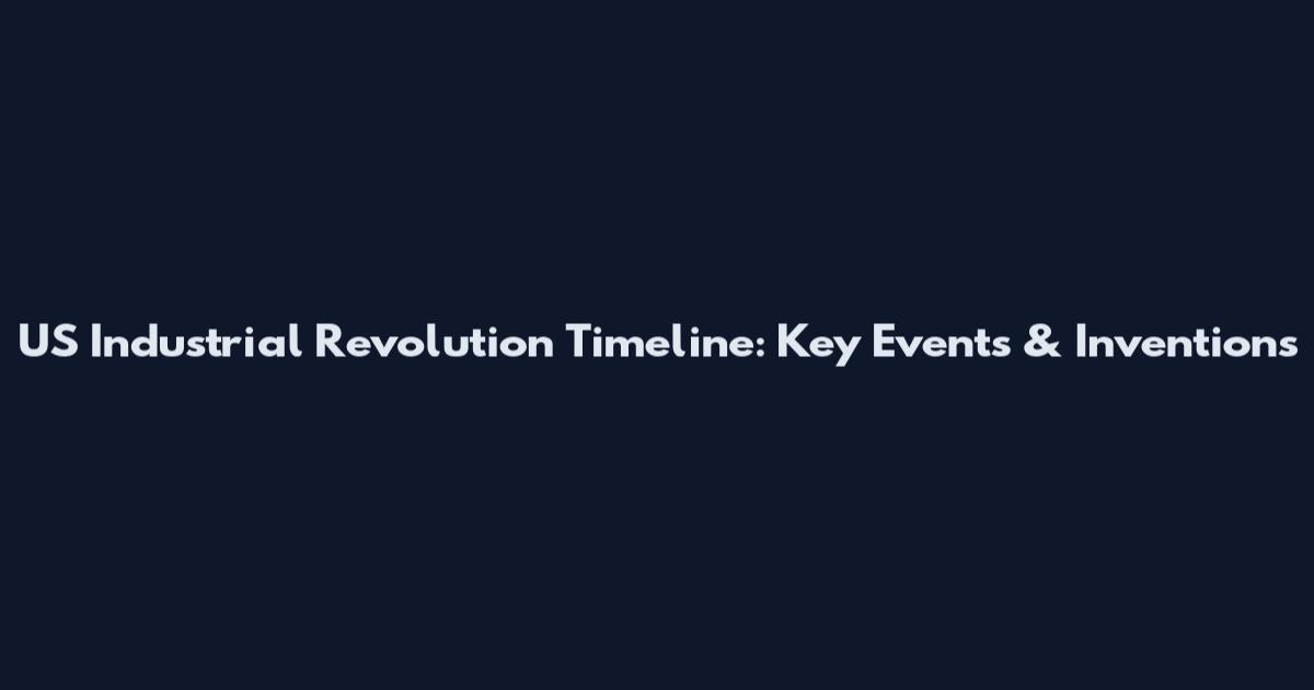 US Industrial Revolution Timeline: Key Events & Inventions
