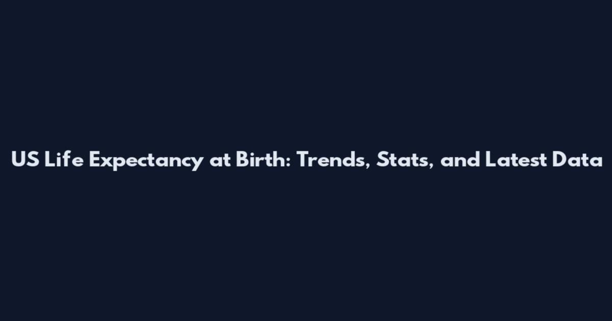 US Life Expectancy at Birth: Trends, Stats, and Latest Data