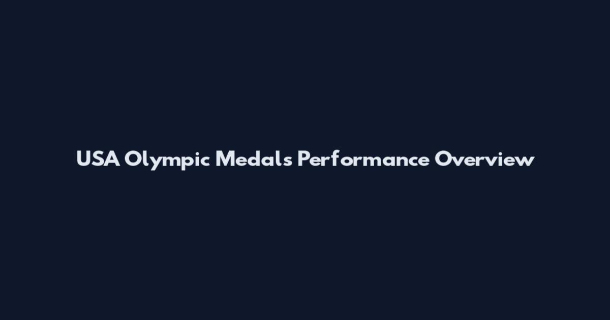USA Olympic Medals Performance Overview