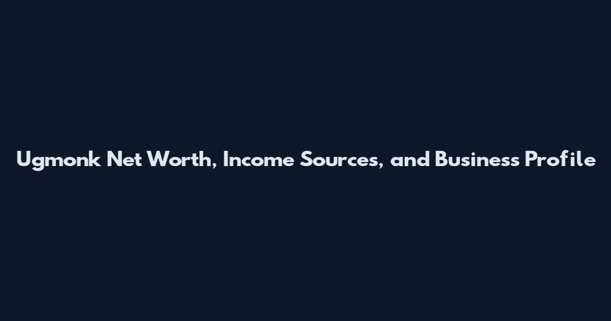 Ugmonk Net Worth, Income Sources, and Business Profile
