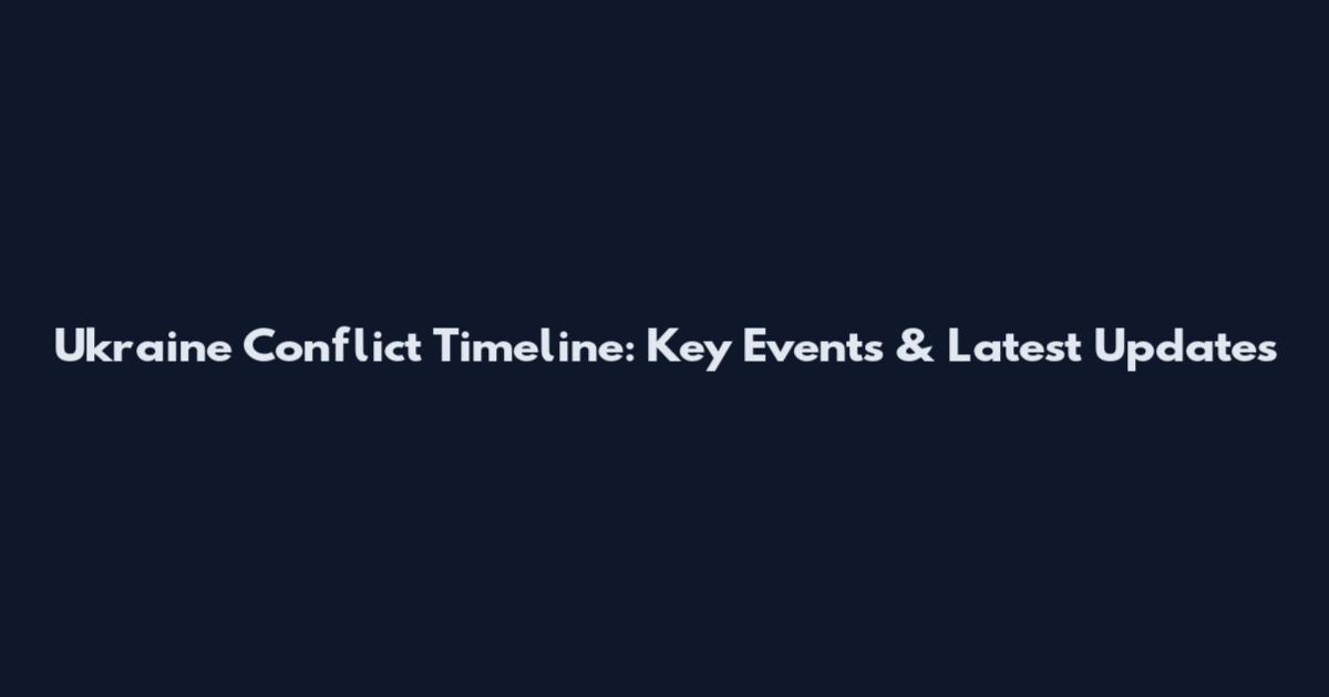 Ukraine Conflict Timeline: Key Events & Latest Updates