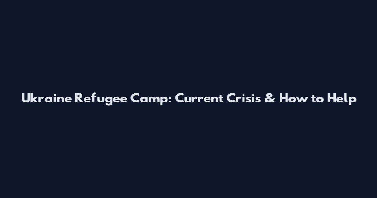Ukraine Refugee Camp: Current Crisis & How to Help