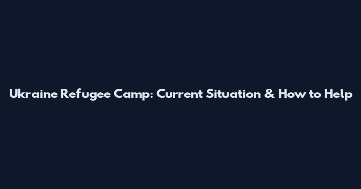 Ukraine Refugee Camp: Current Situation & How to Help