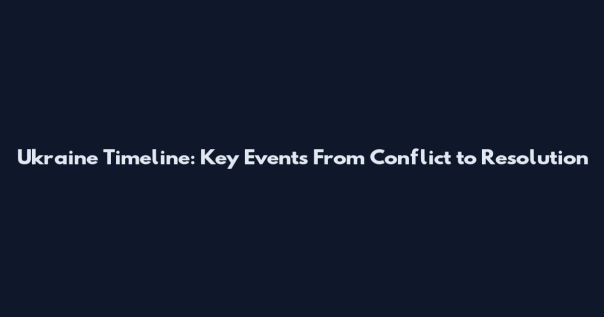Ukraine Timeline: Key Events From Conflict to Resolution