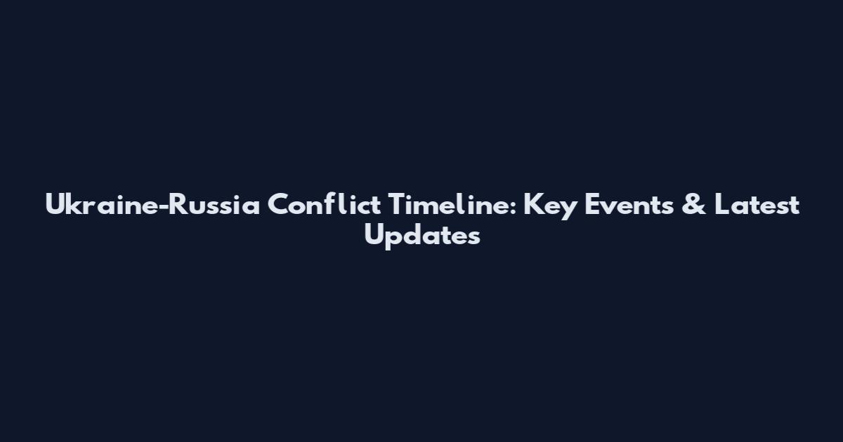 Ukraine-Russia Conflict Timeline: Key Events & Latest Updates