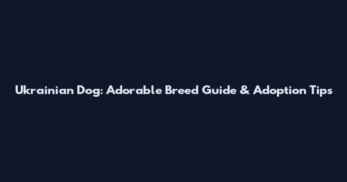 Ukrainian Dog: Adorable Breed Guide & Adoption Tips
