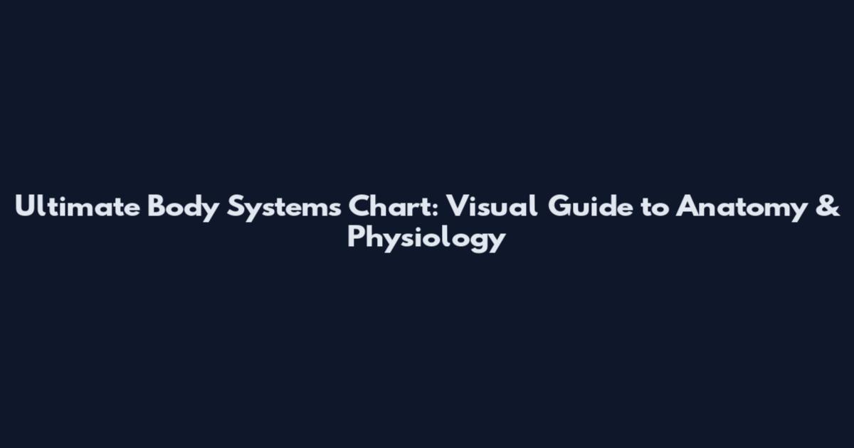 Ultimate Body Systems Chart: Visual Guide to Anatomy & Physiology