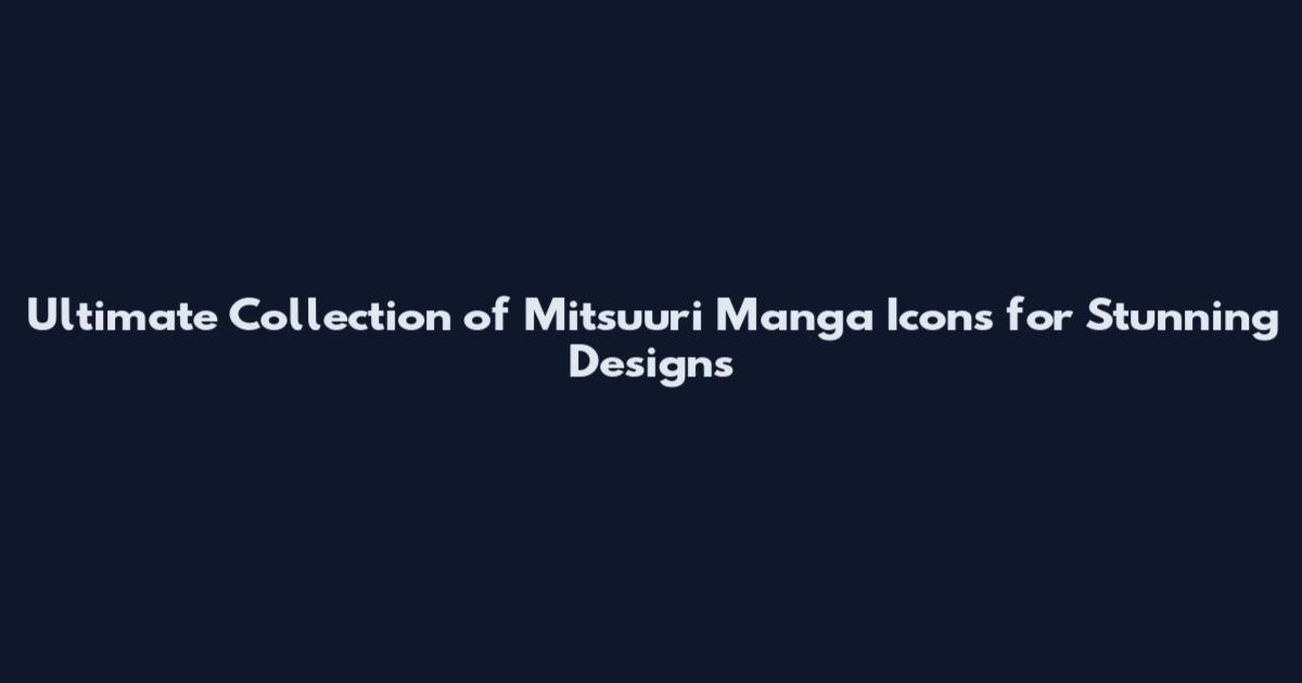 Ultimate Collection of Mitsuuri Manga Icons for Stunning Designs