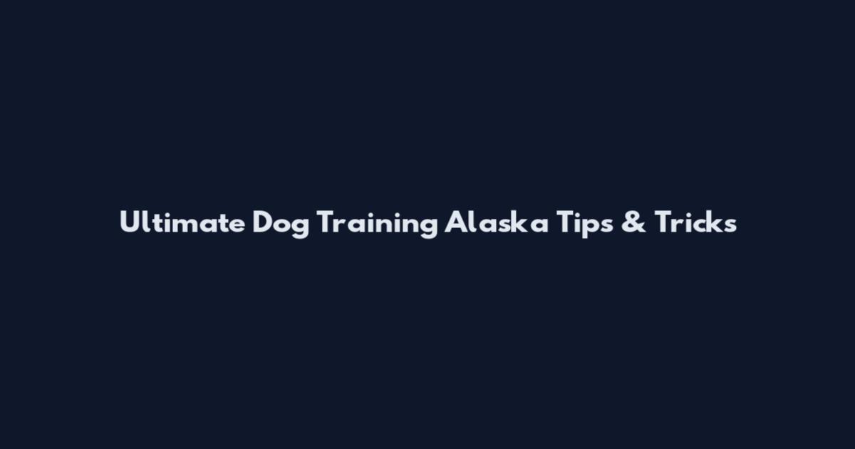 Ultimate Dog Training Alaska Tips & Tricks