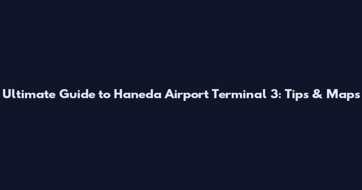 Ultimate Guide to Haneda Airport Terminal 3: Tips & Maps
