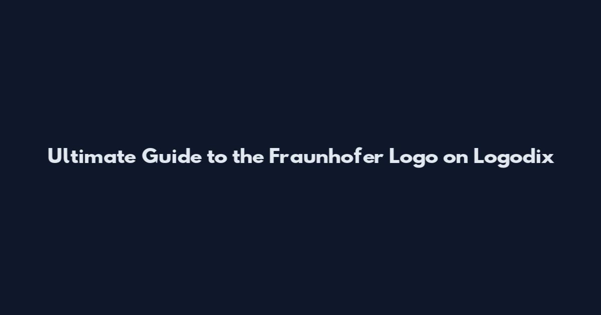 Ultimate Guide to the Fraunhofer Logo on Logodix