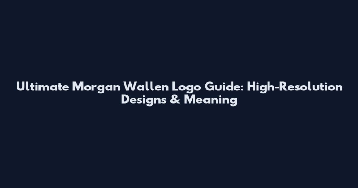 Ultimate Morgan Wallen Logo Guide: High-Resolution Designs & Meaning