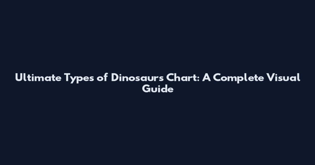 Ultimate Types of Dinosaurs Chart: A Complete Visual Guide