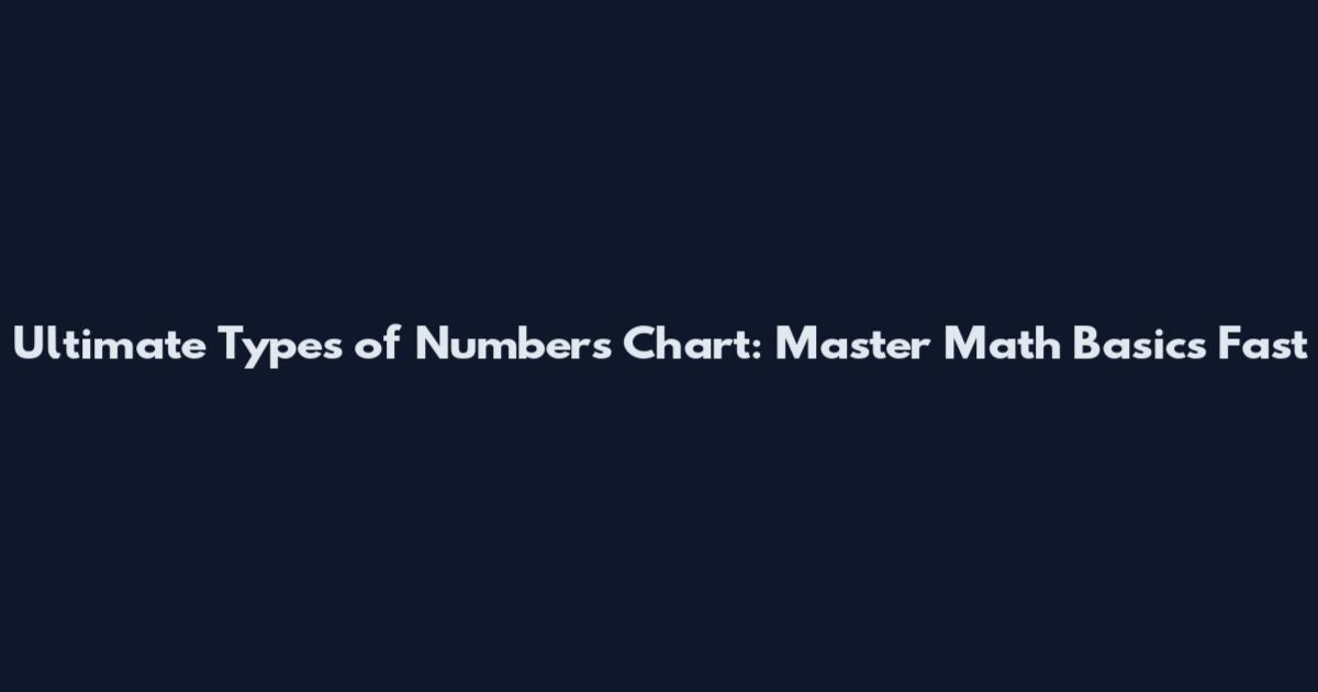 Ultimate Types of Numbers Chart: Master Math Basics Fast