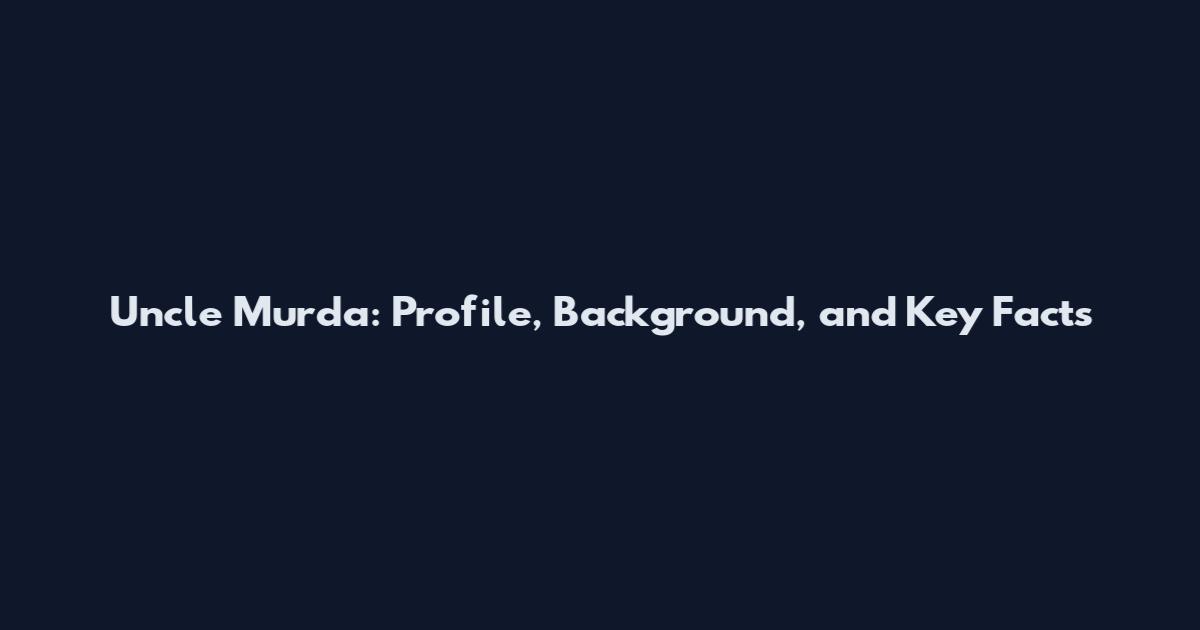 Uncle Murda: Profile, Background, and Key Facts