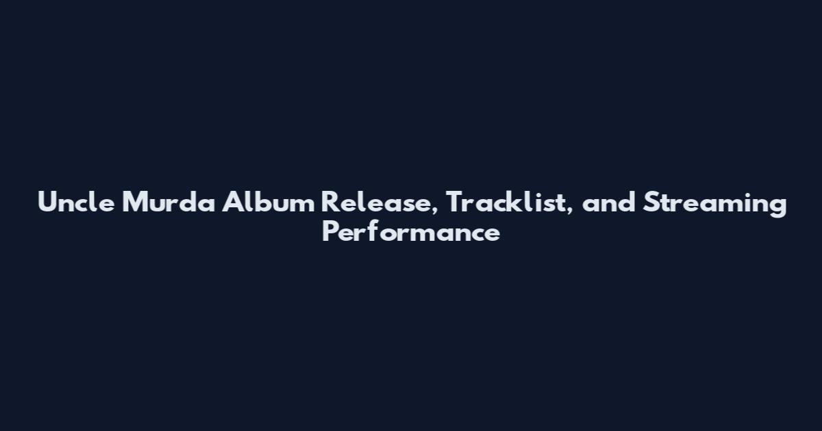 Uncle Murda Album Release, Tracklist, and Streaming Performance