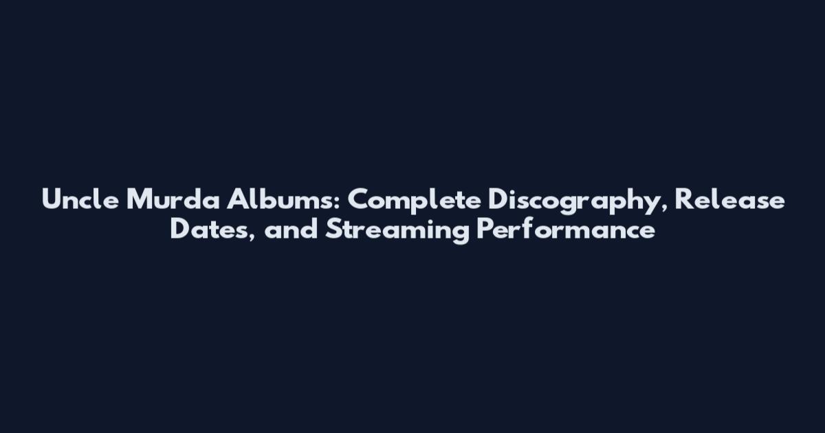 Uncle Murda Albums: Complete Discography, Release Dates, and Streaming Performance