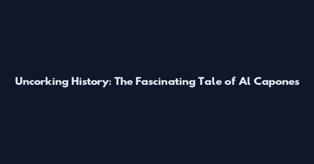 Uncorking History: The Fascinating Tale of Al Capone's
