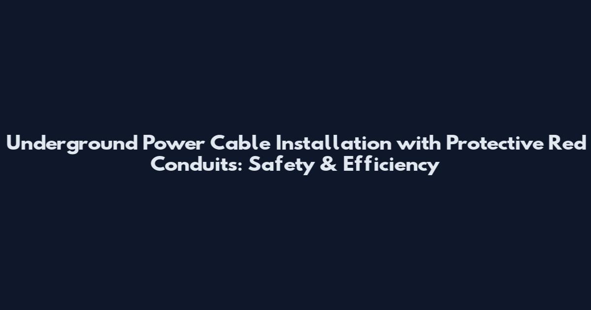 Underground Power Cable Installation with Protective Red Conduits: Safety & Efficiency