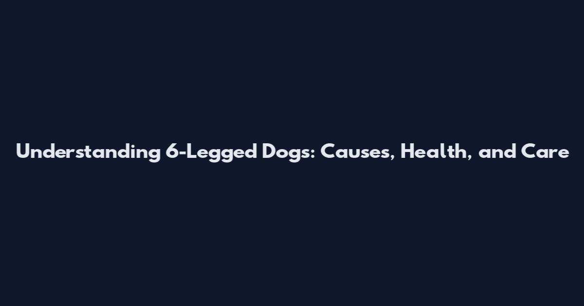 Understanding 6-Legged Dogs: Causes, Health, and Care