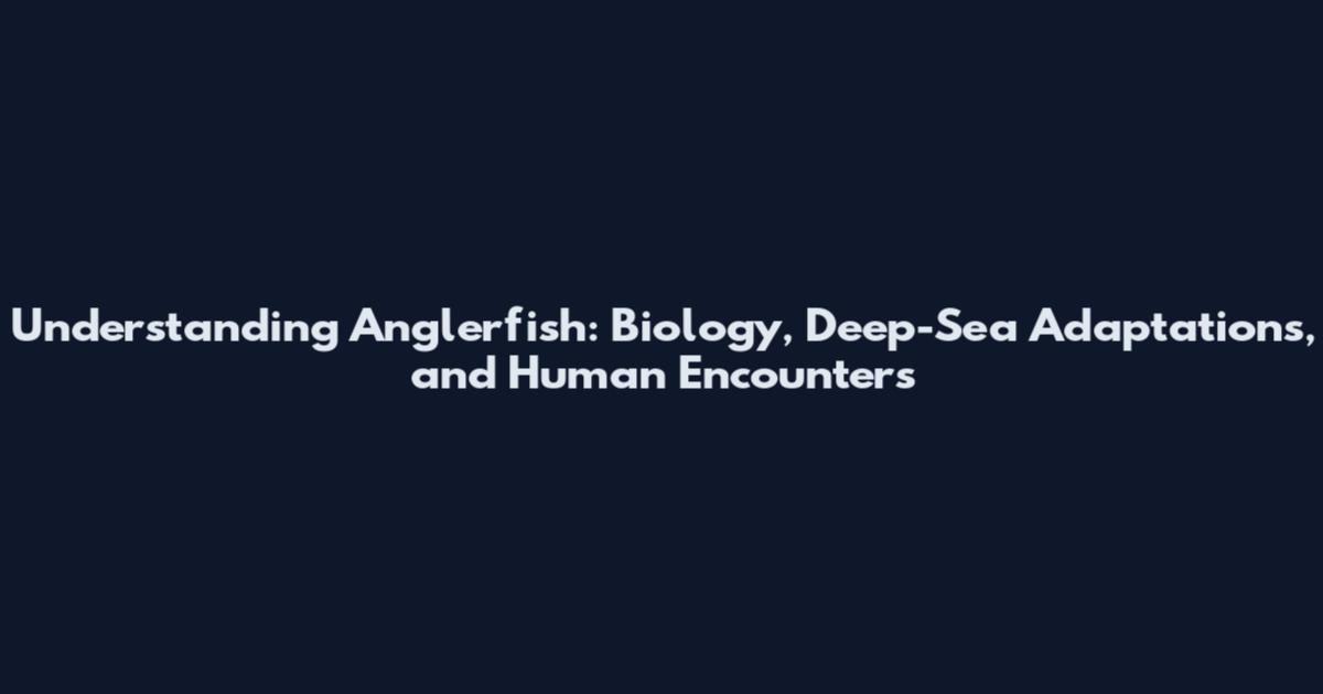 Understanding Anglerfish: Biology, Deep-Sea Adaptations, and Human Encounters