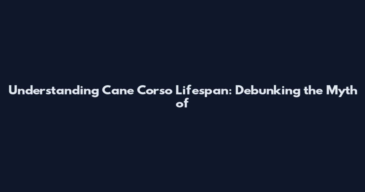 Understanding Cane Corso Lifespan: Debunking the Myth of