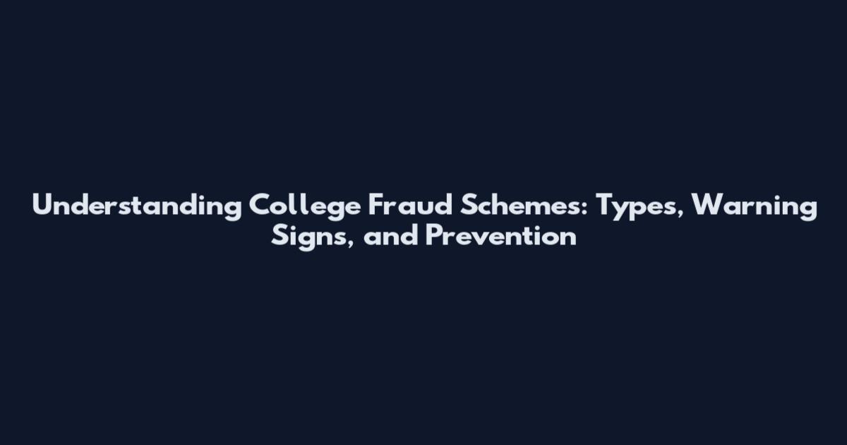 Understanding College Fraud Schemes: Types, Warning Signs, and Prevention
