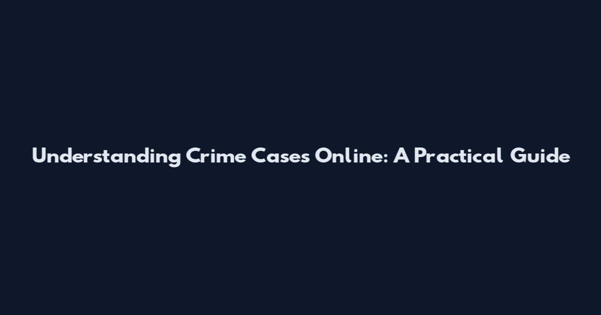 Understanding Crime Cases Online: A Practical Guide