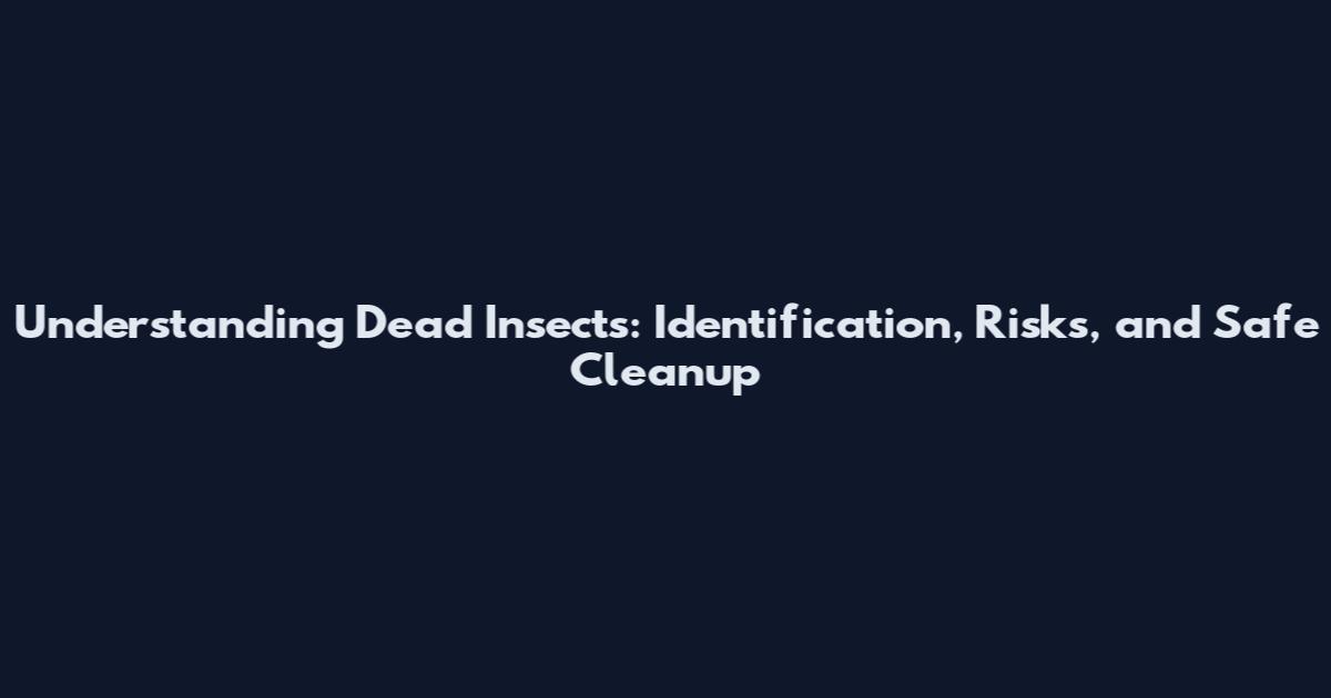 Understanding Dead Insects: Identification, Risks, and Safe Cleanup
