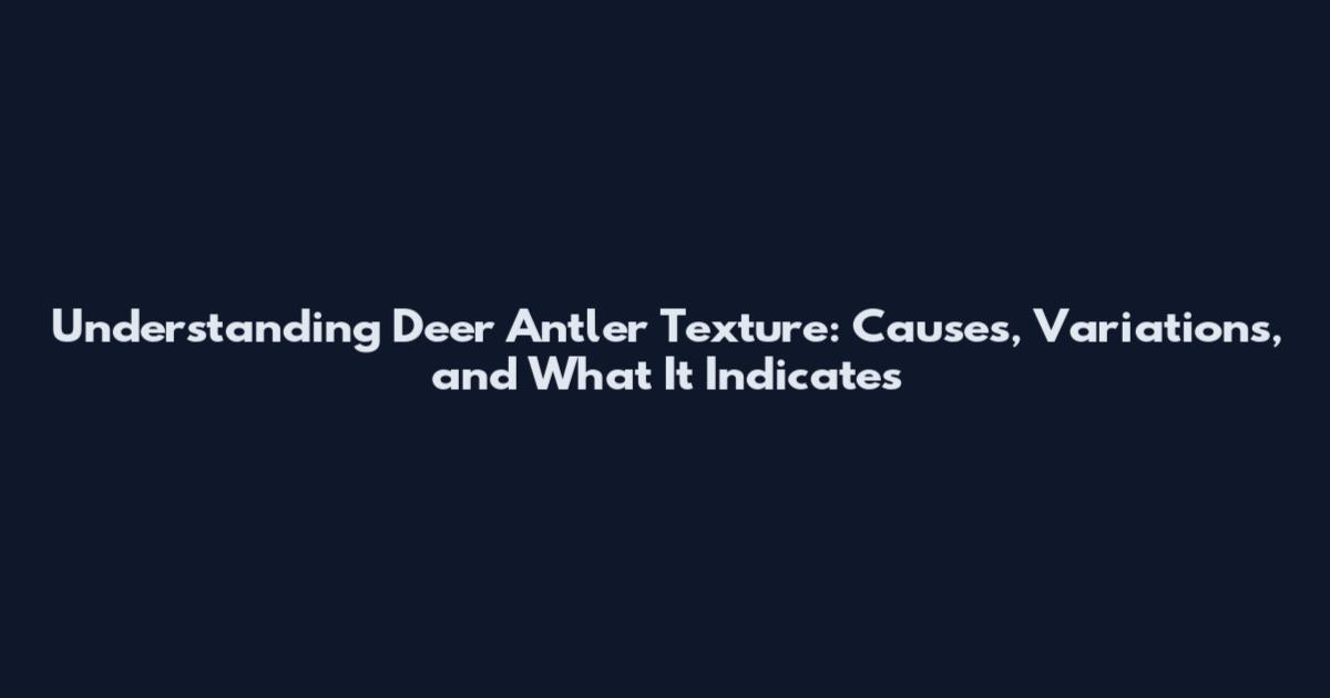 Understanding Deer Antler Texture: Causes, Variations, and What It Indicates