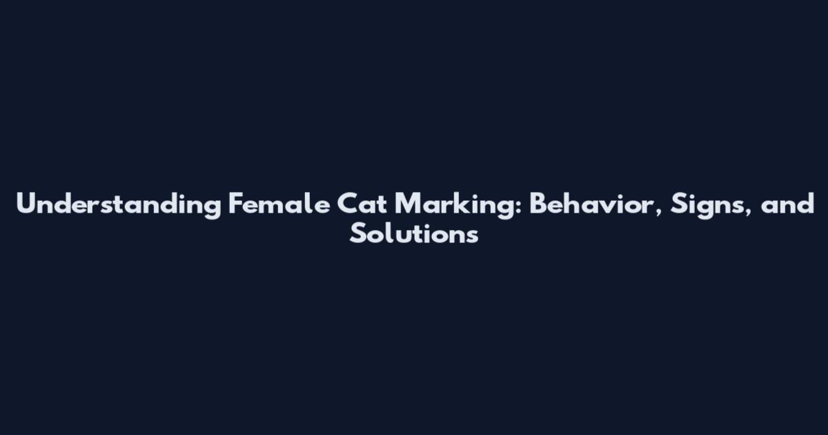 Understanding Female Cat Marking: Behavior, Signs, and Solutions