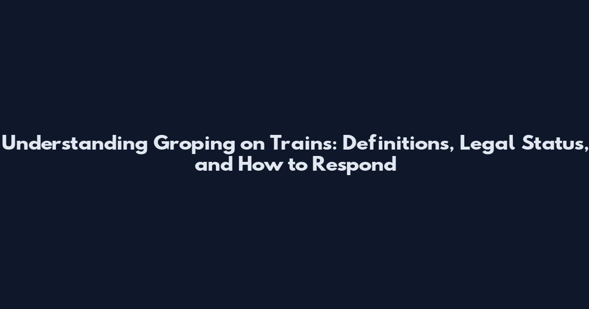 Understanding Groping on Trains: Definitions, Legal Status, and How to Respond