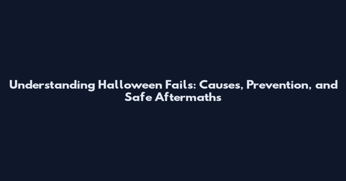 Understanding Halloween Fails: Causes, Prevention, and Safe Aftermaths