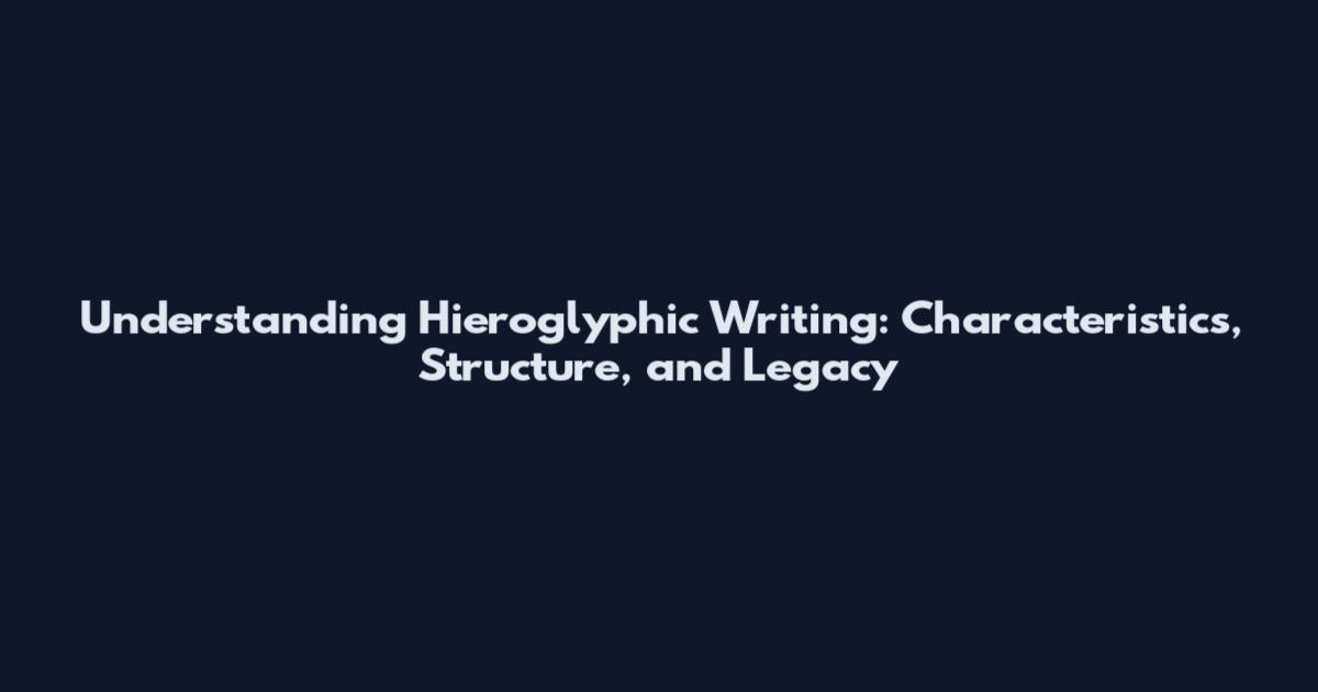 Understanding Hieroglyphic Writing: Characteristics, Structure, and Legacy