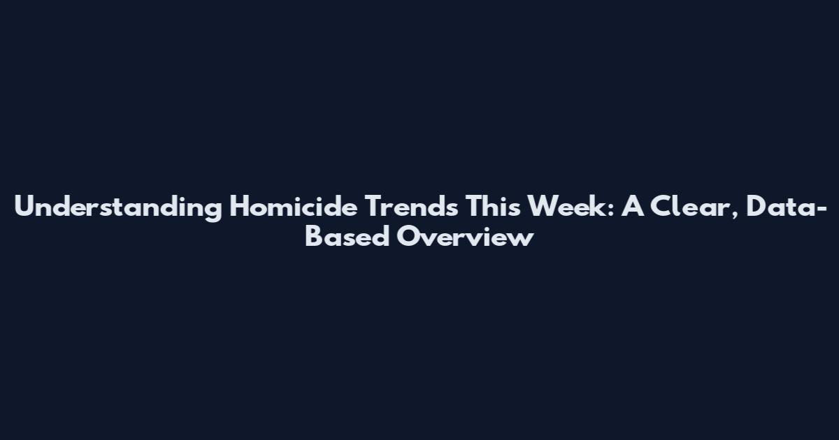 Understanding Homicide Trends This Week: A Clear, Data-Based Overview