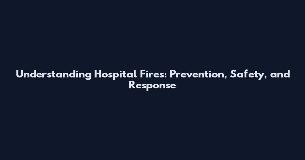 Understanding Hospital Fires: Prevention, Safety, and Response