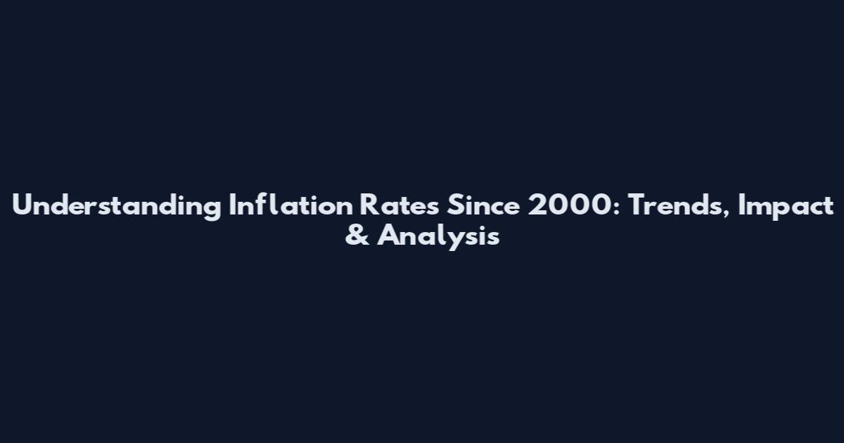 Understanding Inflation Rates Since 2000: Trends, Impact & Analysis
