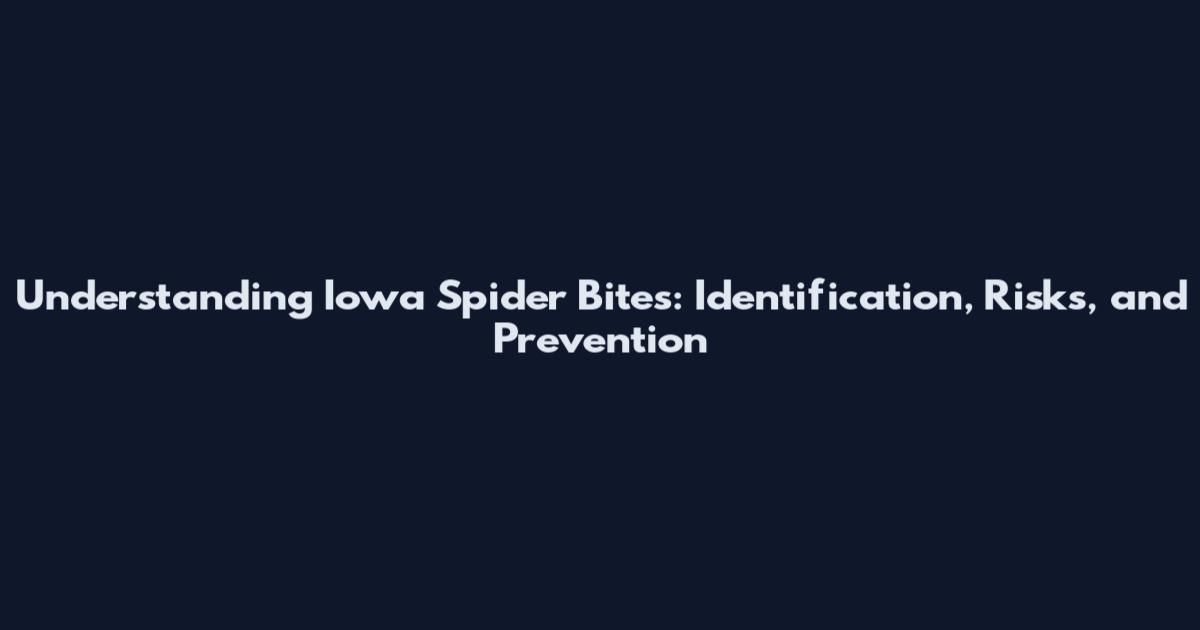 Understanding Iowa Spider Bites: Identification, Risks, and Prevention