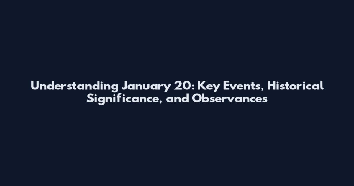 Understanding January 20: Key Events, Historical Significance, and Observances