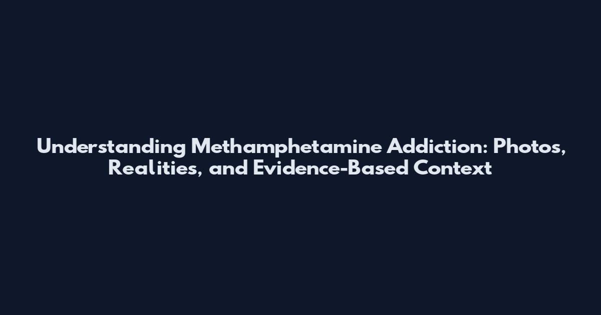 Understanding Methamphetamine Addiction: Photos, Realities, and Evidence-Based Context