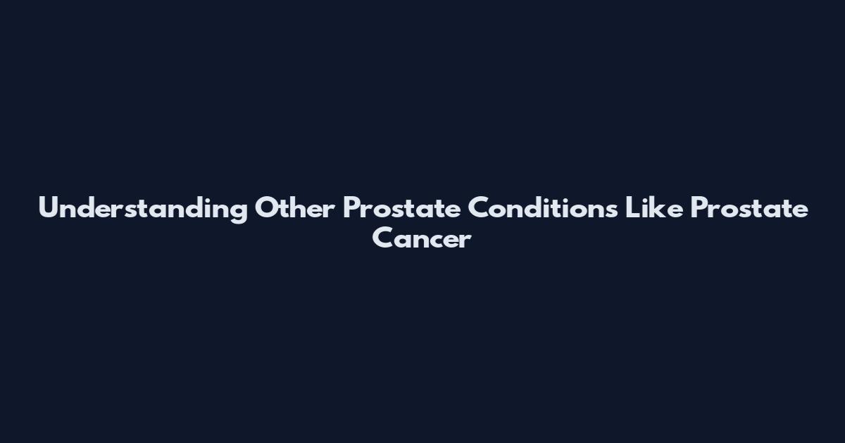 Understanding Other Prostate Conditions Like Prostate Cancer