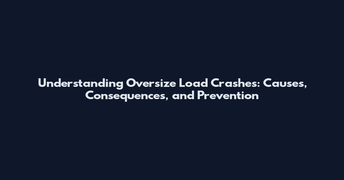 Understanding Oversize Load Crashes: Causes, Consequences, and Prevention