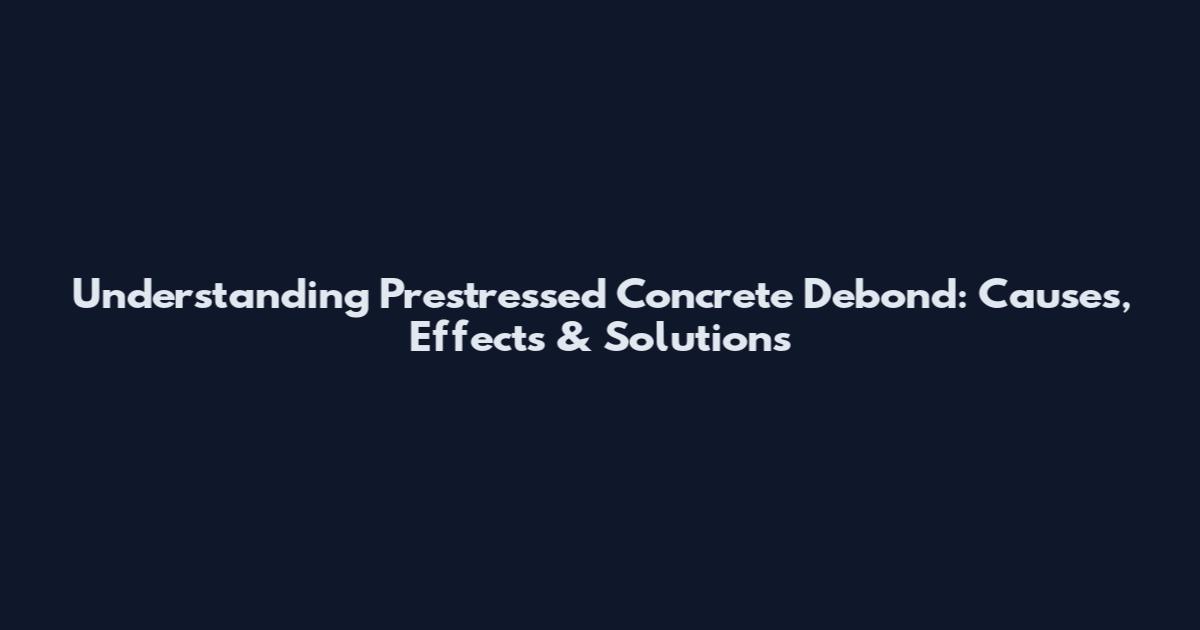 Understanding Prestressed Concrete Debond: Causes, Effects & Solutions